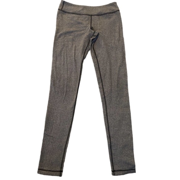 Lululemon‎ Girl's Ivivva Gray Herringbone Leggings Size:14 EUC - Picture 1 of 5